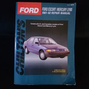 1981-92 Chilton's Ford Escort Mercury Lynx Repair Manual Cover All Models Guide
